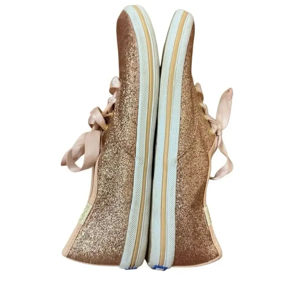 Keds x Kate Spade Rose Gold Glitter Sneakers Girls Size 4